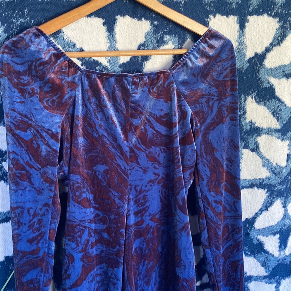 Wild fable purple marble scrunch velvet dress - Picture 14 of 16